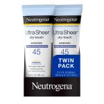 Neutrogena Ultra Sheer Dry-Touch Protector solar resistente al agua SPF 45, 3 fl. oz, paquete de 2