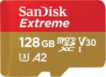 Tarjeta de memoria SanDisk Extreme microSDXC UHS-I de 128 GB con adaptador - 160 MB / s, U3, V30, 4K UHD, A2, tarjeta Micro SD - SDSQXA1-128G-GN6MA