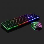 Juego de teclado y mouse para juegos Rainbow para PS4 / PS3 / Xbox One, mouse LED multicolor con retroiluminación cambiante