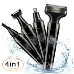 Afeitadora eléctrica para hombres, mujeres, 4 en 1, recargable, impermeable, indolora, depiladora, depiladora de nariz, facial, cuerpo, bikini, cejas, barba, patillas, bigote, recortadora, recortadora