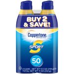 Coppertone Sport Sunscreen Spray SPF 50, paquete doble (5.5 oz. Cada uno)