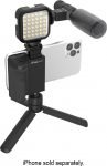 Follow ME Vlogging Kit para teléfonos y cámaras - Incluye micrófono, luz LED, control remoto Bluetooth, agarre para teléfono y trípode