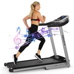SEGMART SS412 Caminadora eléctrica plegable con ruedas, Banda de rodadura de 16 pulgadas - Plegable - Digital -  Velocidad máxima de 7.5 MPH - Fitness