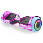 Jetson Rave Hoverboard, Límite de peso 110 kg., 12+ años, Rosa , Altavoz Bluetooth, Ruedas con luz LED personalizables de espectro completo, 20 km/h, Rango de 16 km, Tiempo de carga de 3 horas, 24 V, Iones de litio de 4.0 Ah