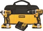 DEWALT -KIT Destornillador de impacto DCD791 MAX XR 20V y taladro compacto DEWALT DCK283D2 MAX XR 20V - 2 Baterias de iones de litio.