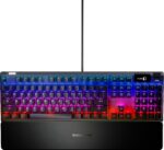 SteelSeries - Teclado para juegos con interruptor de accionamiento ajustable OmniPoint mecánico con cable de tamaño completo Apex Pro con retroiluminación RGB - Negro