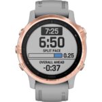 Garmin - fēnix 6S Sapphire GPS Smartwatch 30 mm Polímero reforzado con fibra - Tono de oro rosa con correa de silicona gris polvo