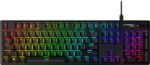 HyperX - Teclado para juegos con interruptor rojo mecánico con cable de tamaño completo Alloy Origins con iluminación trasera RGB - Negro