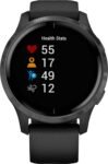 Garmin - Venu GPS Smartwatch 30 mm Polímero reforzado con fibra - Negro con correa de silicona