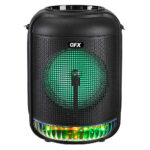QFX - Altavoz de recarga Bluetooth de 6,5" con luces envolventes - Negro
