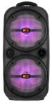 QFX - Altavoz de recarga BT de 2 x 8" con luces - Negro
