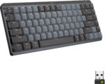 Logitech - MX Mechanical Mini Compact Teclado mecánico inalámbrico con interruptor táctil para Windows/macOS con teclas retroiluminadas - Grafito