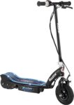 Razor Black Label E100 Scooter eléctrico  - Azul - edades a partir de 7 años y hasta 60 kg, neumáticos reforzados de 8 pulgadas, alcanza hasta 16 km/h - motor de buje de alta torsión con núcleo de potencia de 90 Watts de diversion.
