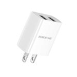 Cargador AC BOROFONE 2 x USB-A 2.1Amp Blanco Universal