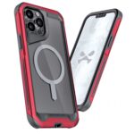 Funda GHOSTEK Atomic para iPhone 13 PRO Aluminio Transp Roja MagSafe
