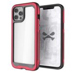 Funda GHOSTEK Atomic para iPhone 12 y 12 PRO Aluminio Roja transparente