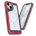 Funda GHOSTEK Atomic para iPhone 13 Aluminio Transp Roja MagSafe