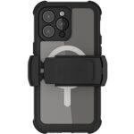 Funda GHOSTEK Nautical Clip para iPhone 14 PRO MAX Trans Negra MagSafe contra agua