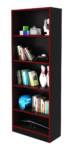 Mueble Librero Estante Oficina Negro/rojo