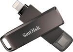 SanDisk - Unidad flash iXpand Luxe de 256 GB para dispositivos iPhone Lightning y tipo C - Negro